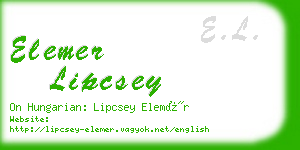 elemer lipcsey business card